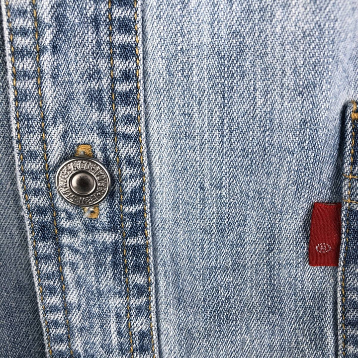 90s-00'S Levi's Jeans Long Sleeve Denim Shirt, Men's Size XL, Vintage cotton Blue type light blue Vintage Second Hand