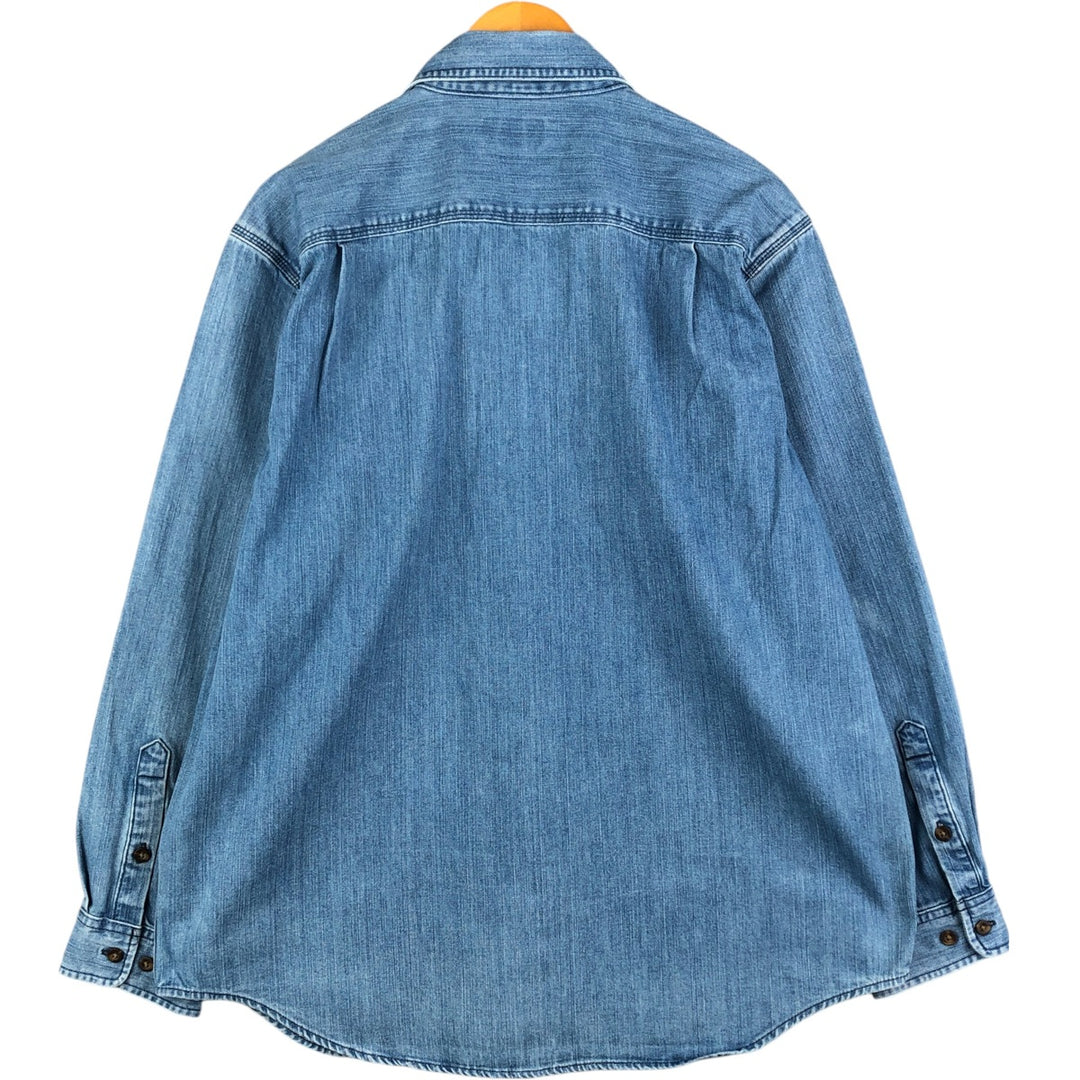 Carhartt Original Fit Long Sleeve Denim Shirt, Men's Size L cotton Blue type light blue Vintage Second Hand