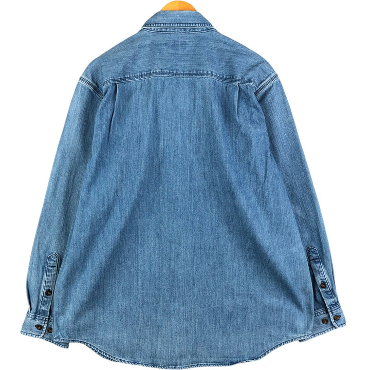 Carhartt Original Fit Long Sleeve Denim Shirt, Men's Size L cotton Blue type light blue Vintage Second Hand