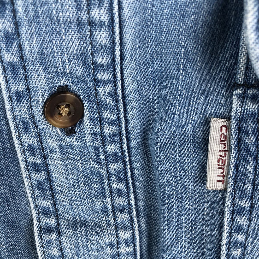 Carhartt Original Fit Long Sleeve Denim Shirt, Men's Size L cotton Blue type light blue Vintage Second Hand