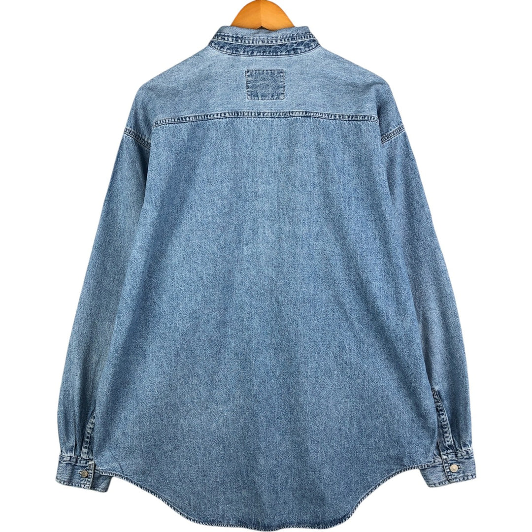 90'S Levi's Long Sleeve Denim Shirt, Men's XL, Vintage cotton Blue type light blue Vintage Second Hand