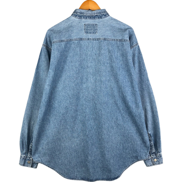 90'S Levi's Long Sleeve Denim Shirt, Men's XL, Vintage cotton Blue type light blue Vintage Second Hand