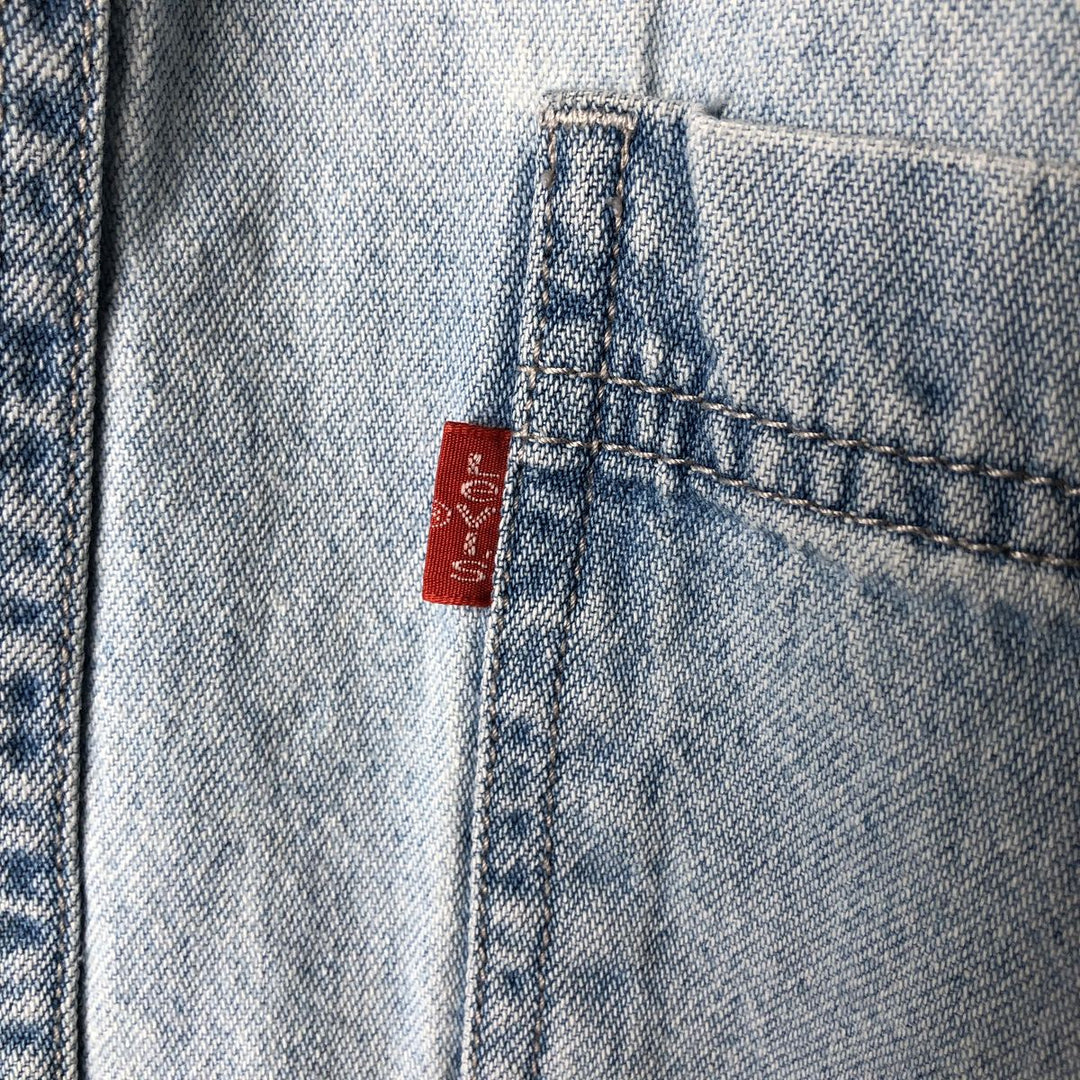 90'S Vintage Levi's Long Sleeve Button-Down Denim Shirt, Men's Size Medium cotton Blue type light blue Vintage Second Hand