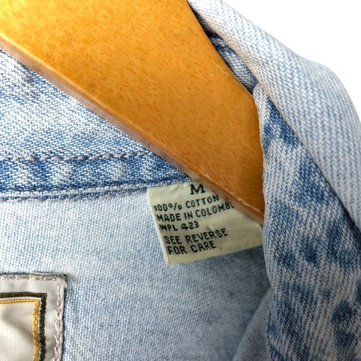 90'S Vintage Levi's Long Sleeve Button-Down Denim Shirt, Men's Size Medium cotton Blue type light blue Vintage Second Hand