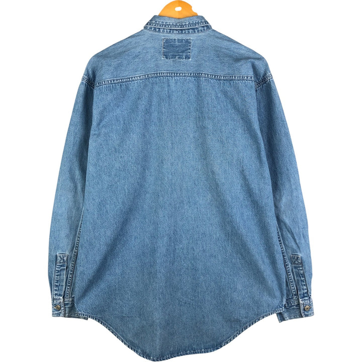 90'S Levi's long-sleeved denim shirt, men's size M, vintage cotton Blue type light blue Vintage Second Hand