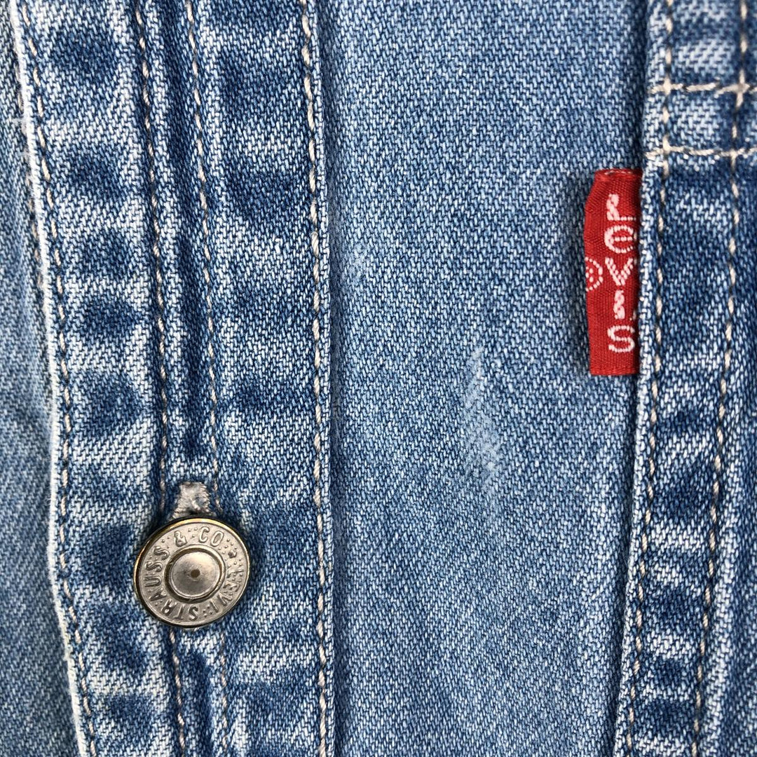 90'S Levi's long-sleeved denim shirt, men's size M, vintage cotton Blue type light blue Vintage Second Hand
