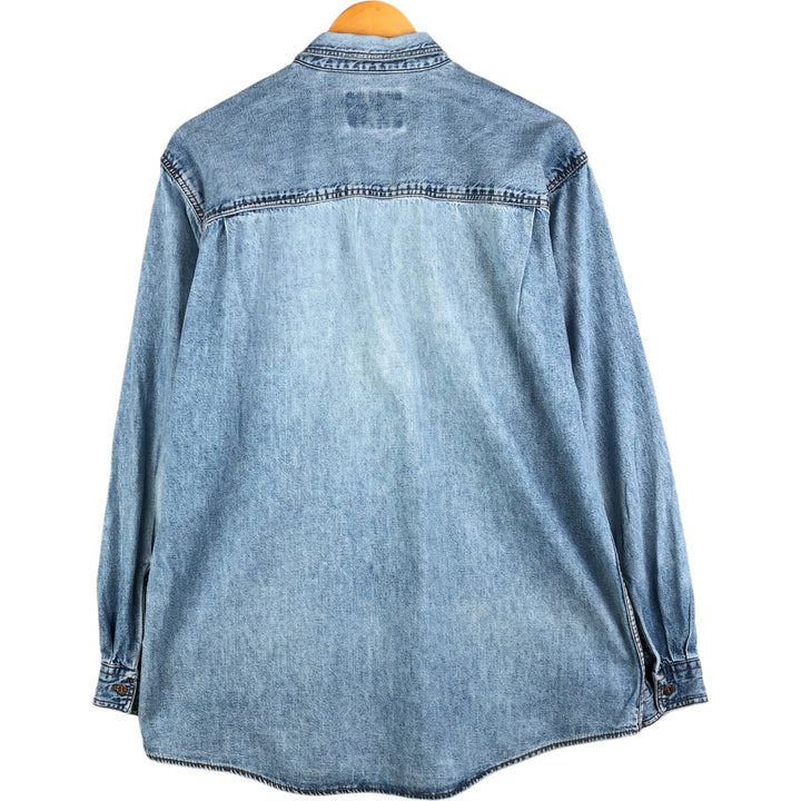 90'S Levi's Orange Tab Long Sleeve Denim Shirt, Men's Size L, Vintage cotton Blue type light blue Vintage Second Hand