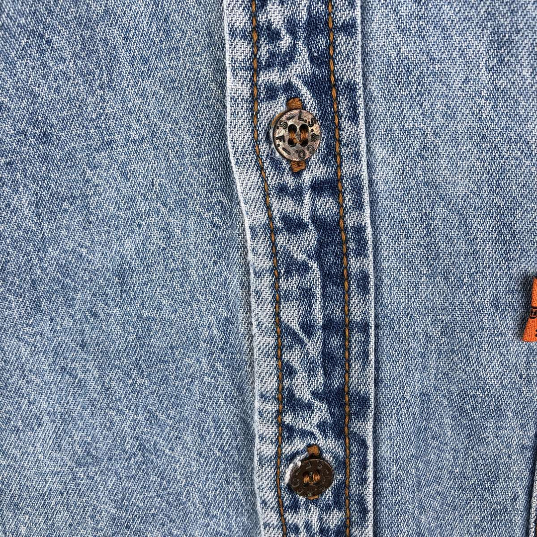 90'S Levi's Orange Tab Long Sleeve Denim Shirt, Men's Size L, Vintage cotton Blue type light blue Vintage Second Hand