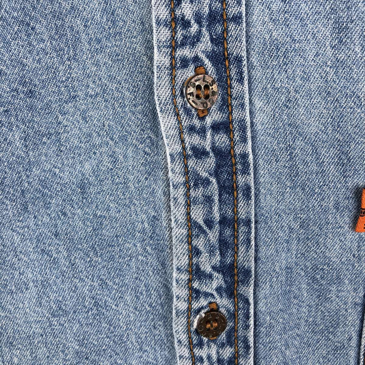 90'S Levi's Orange Tab Long Sleeve Denim Shirt, Men's Size L, Vintage cotton Blue type light blue Vintage Second Hand
