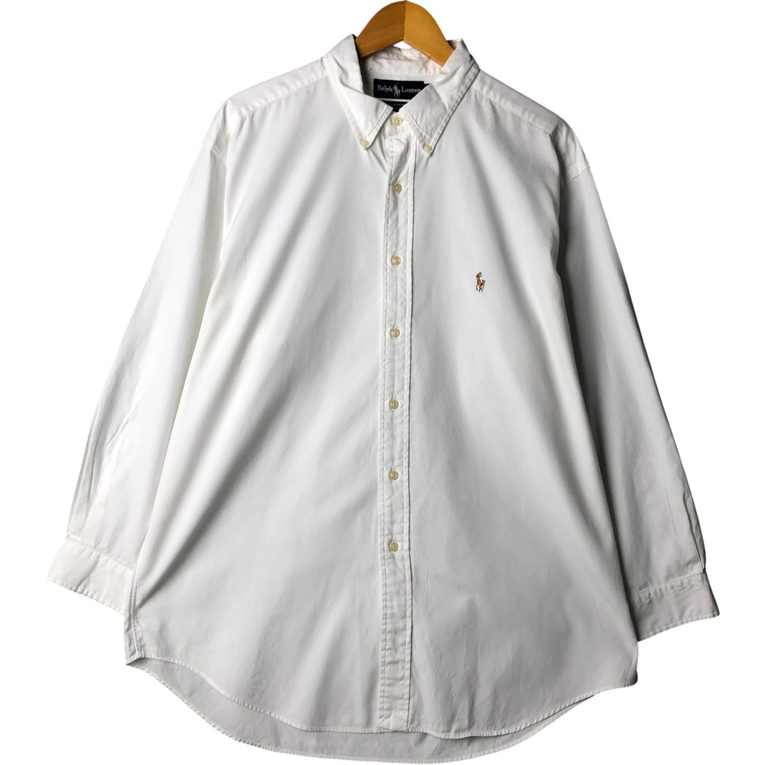 Ralph Lauren YARMOUTH long sleeve button down shirt, men's XL size cotton white type Vintage Second Hand