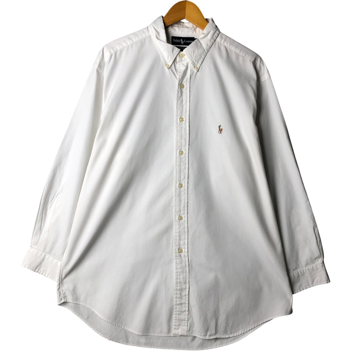 Ralph Lauren YARMOUTH long sleeve button down shirt, men's XL size cotton white type Vintage Second Hand