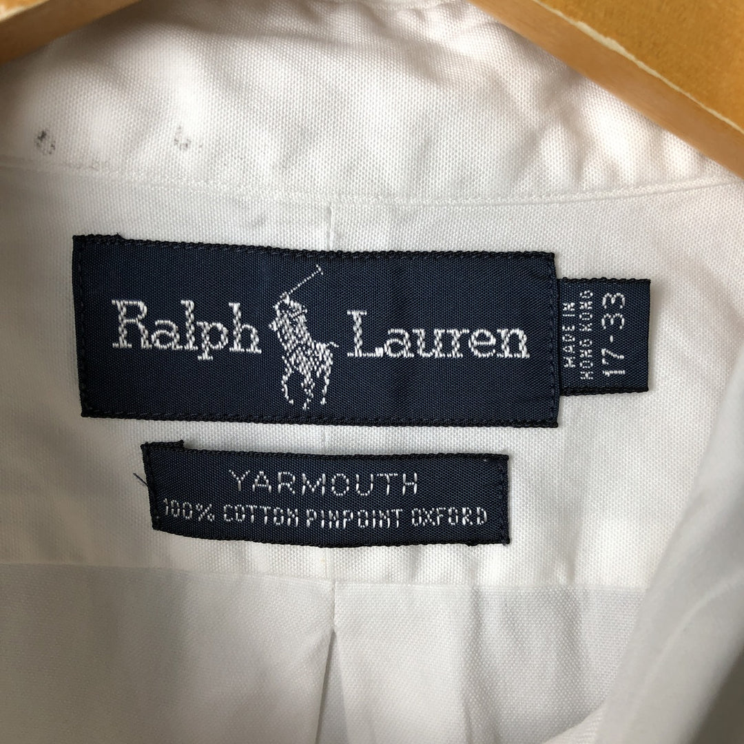 Ralph Lauren YARMOUTH long sleeve button down shirt, men's XL size cotton white type Vintage Second Hand