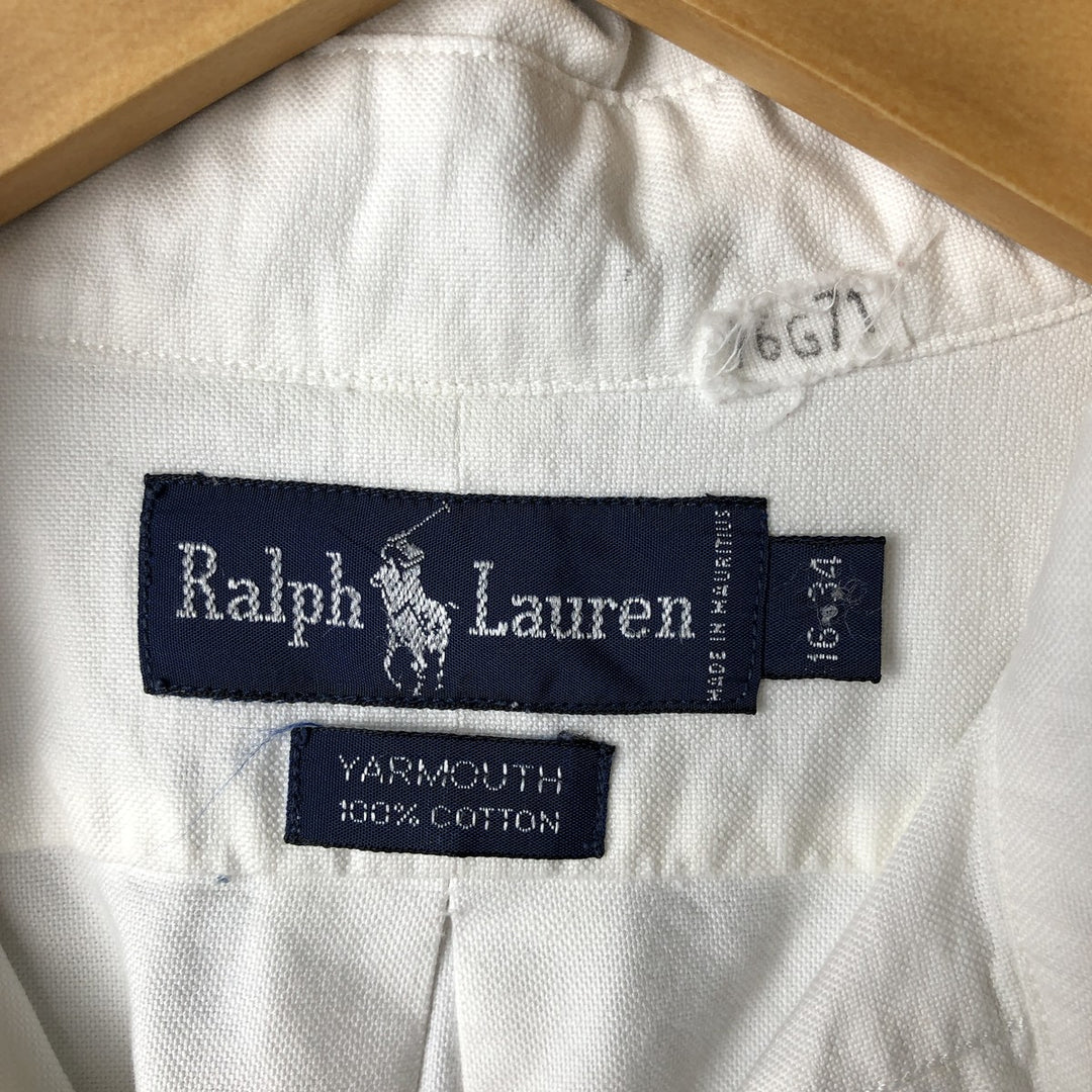 Ralph Lauren YARMOUTH long sleeve button down shirt, men's XL size cotton white type Vintage Second Hand