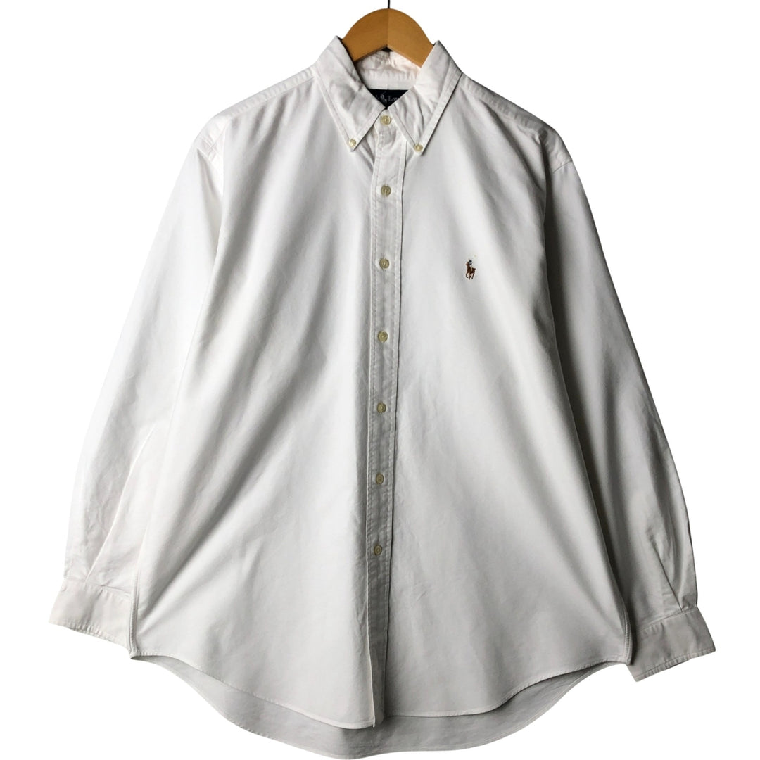 Ralph Lauren YARMOUTH long sleeve button down shirt, men's XL size cotton white type Vintage Second Hand