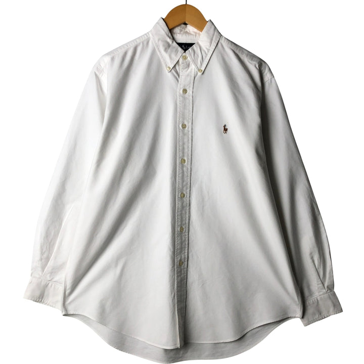 Ralph Lauren YARMOUTH long sleeve button down shirt, men's XL size cotton white type Vintage Second Hand
