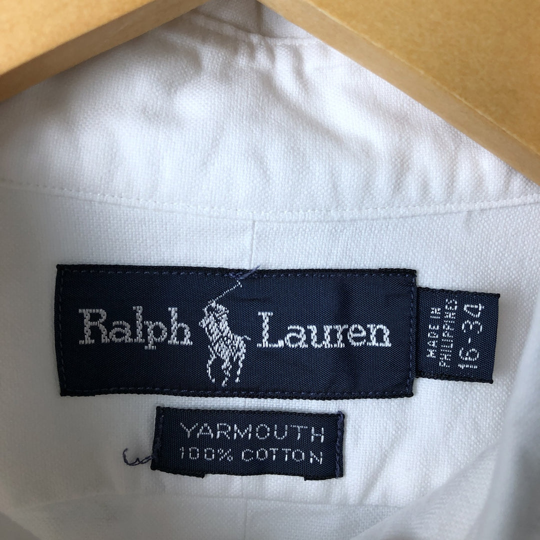 Ralph Lauren YARMOUTH long sleeve button down shirt, men's XL size cotton white type Vintage Second Hand