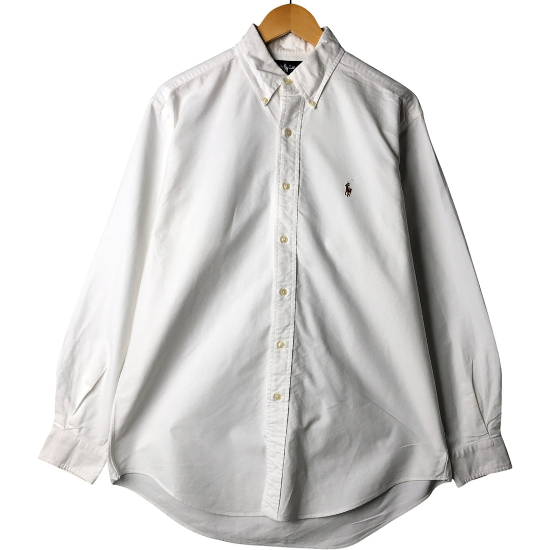 Ralph Lauren YARMOUTH long sleeve button down shirt, men's XL size cotton white type Vintage Second Hand