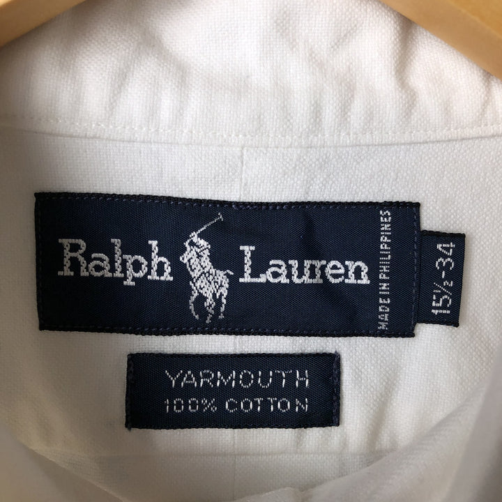 Ralph Lauren YARMOUTH long sleeve button down shirt, men's XL size cotton white type Vintage Second Hand