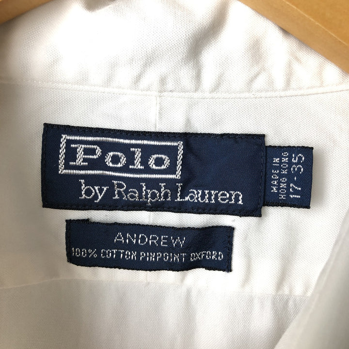 Ralph Lauren POLO by Ralph Lauren ANDREW long sleeve cotton shirt, men's XL size cotton white type Vintage Second Hand