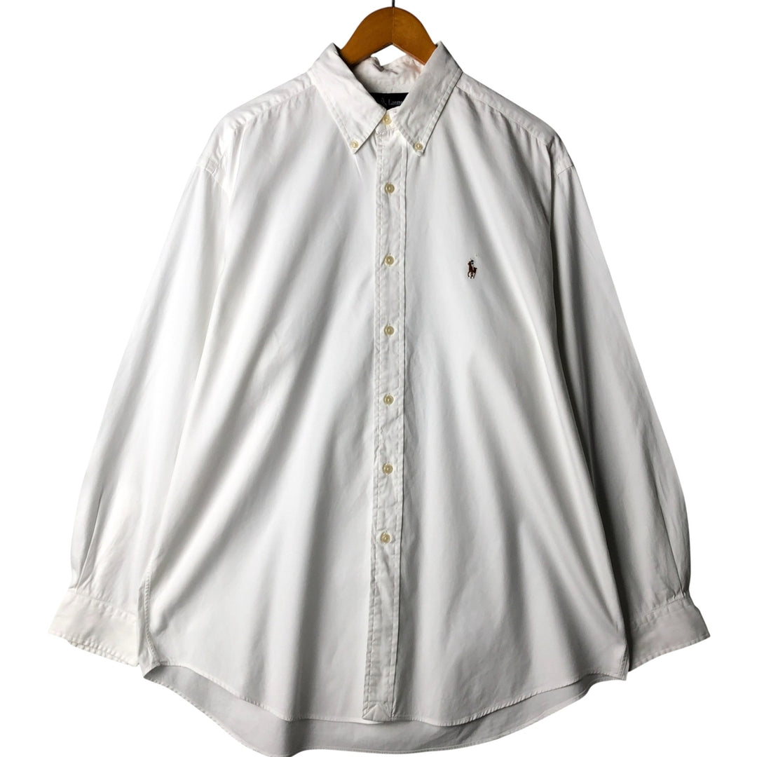 Ralph Lauren YARMOUTH long sleeve button down shirt, men's XL size cotton white type Vintage Second Hand
