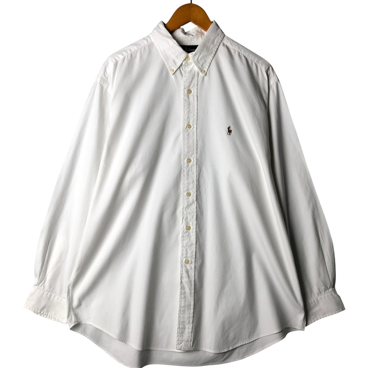 Ralph Lauren YARMOUTH long sleeve button down shirt, men's XL size cotton white type Vintage Second Hand