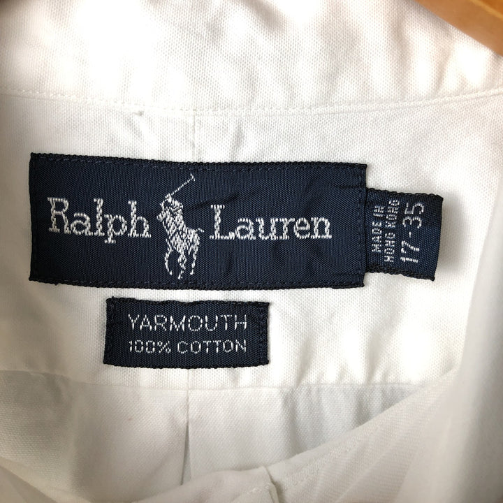 Ralph Lauren YARMOUTH long sleeve button down shirt, men's XL size cotton white type Vintage Second Hand