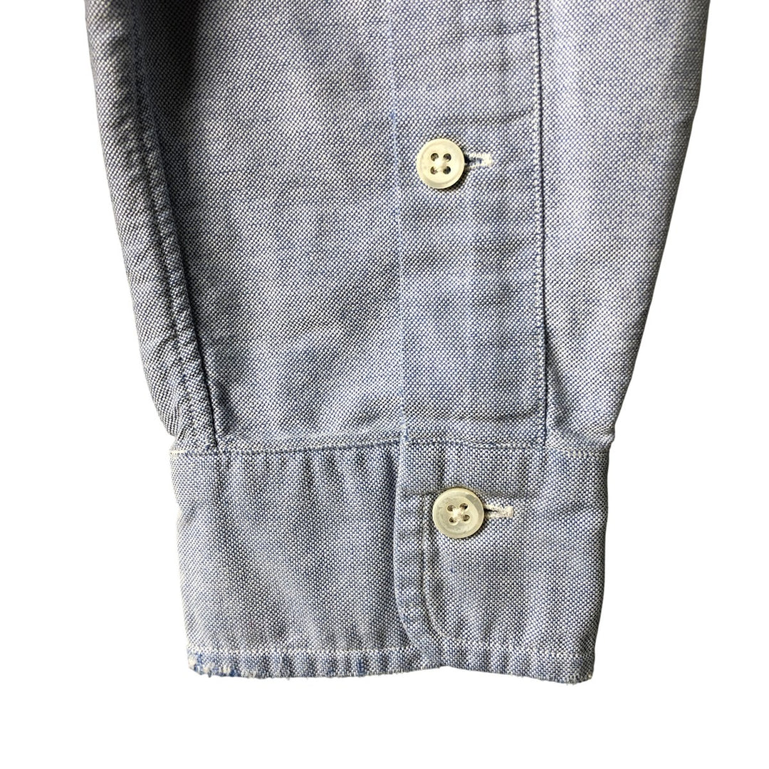 Ralph Lauren long sleeve button down shirt, men's size L cotton navy blue type Vintage Second Hand