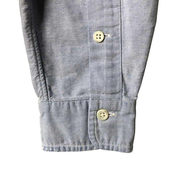 Ralph Lauren long sleeve button down shirt, men's size L cotton navy blue type Vintage Second Hand