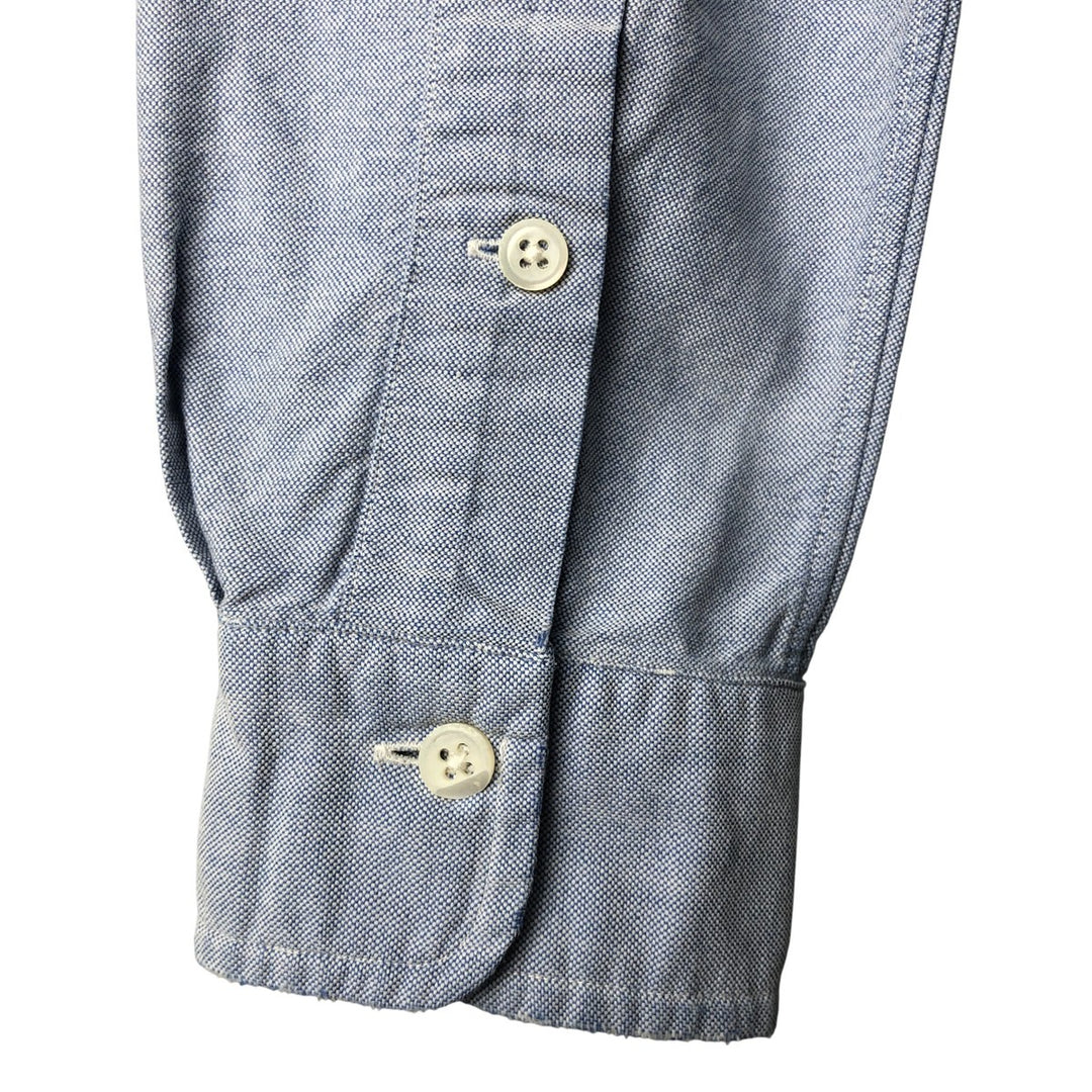 Ralph Lauren long sleeve button down shirt, men's size L cotton navy blue type Vintage Second Hand