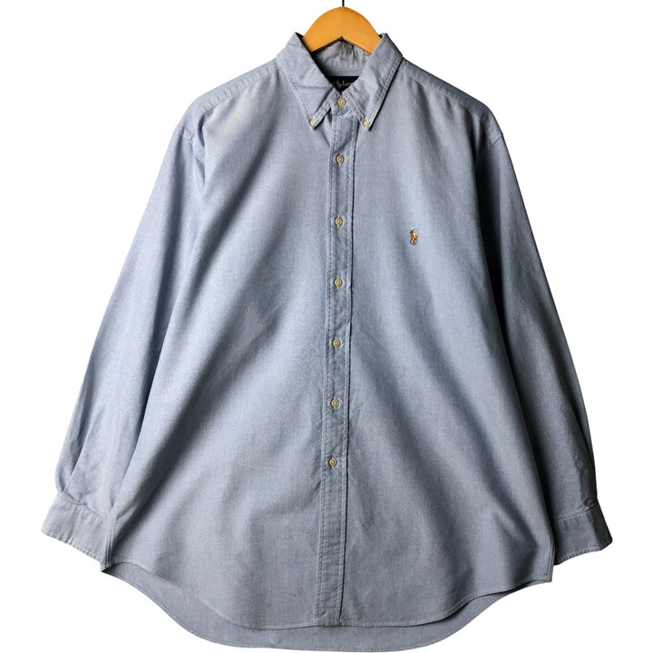 Ralph Lauren YARMOUTH long sleeve button down shirt, men's XL size cotton navy blue type Vintage Second Hand