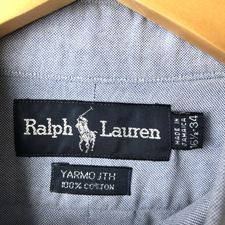 Ralph Lauren YARMOUTH long sleeve button down shirt, men's XL size cotton navy blue type Vintage Second Hand