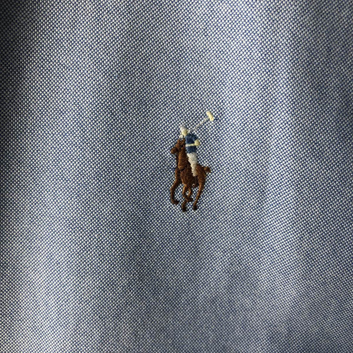 Ralph Lauren YARMOUTH long sleeve button down shirt, men's XL size cotton navy blue type Vintage Second Hand