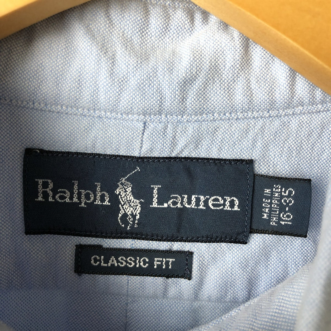 Ralph Lauren Classic Fit Long Sleeve Button Down Shirt, Men's Size L cotton Blue type light blue Vintage Second Hand