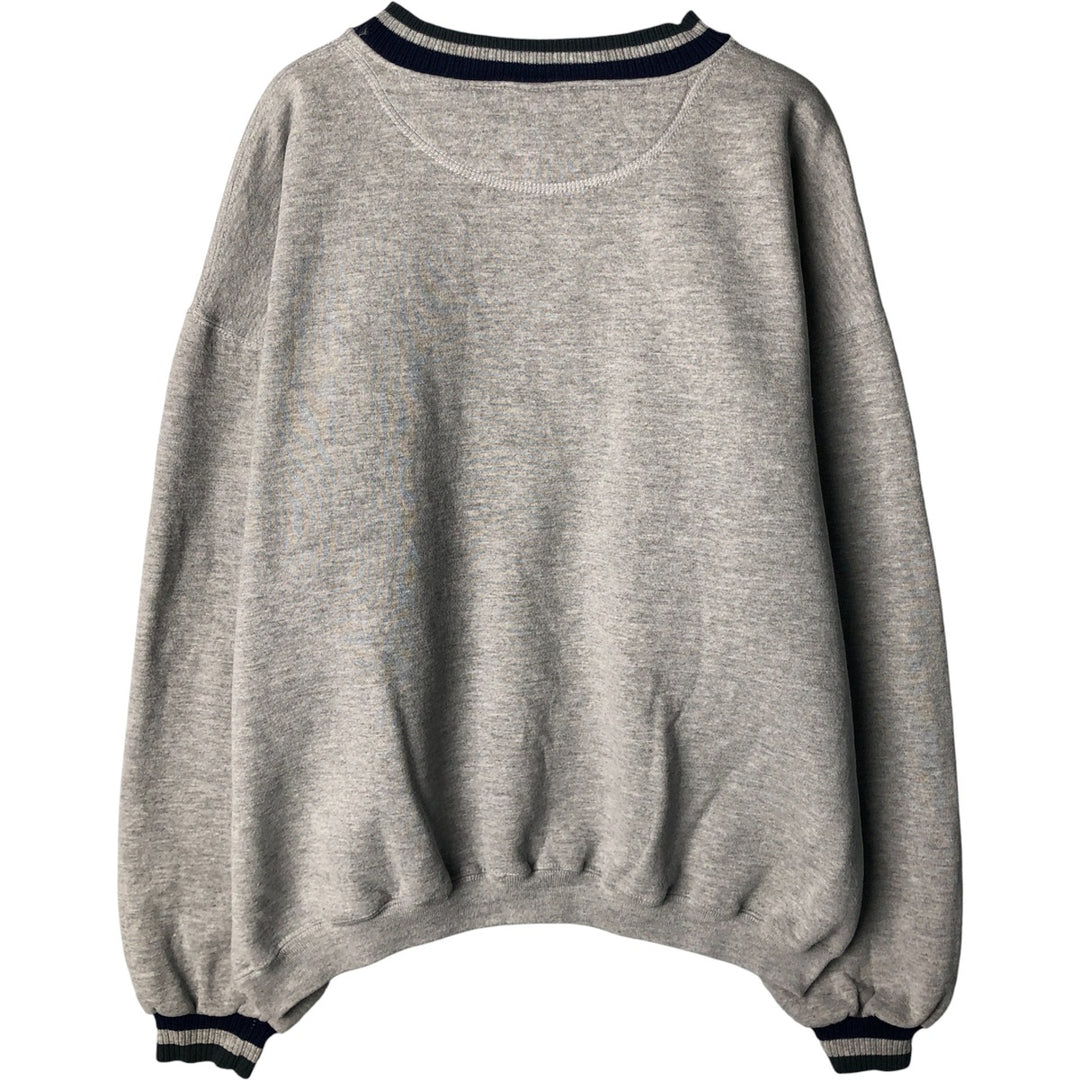 Vintage 90'S Russell V-neck plain blank sweatshirt, made in the USA, men's size XL polyester gray type Vintage Second Hand
