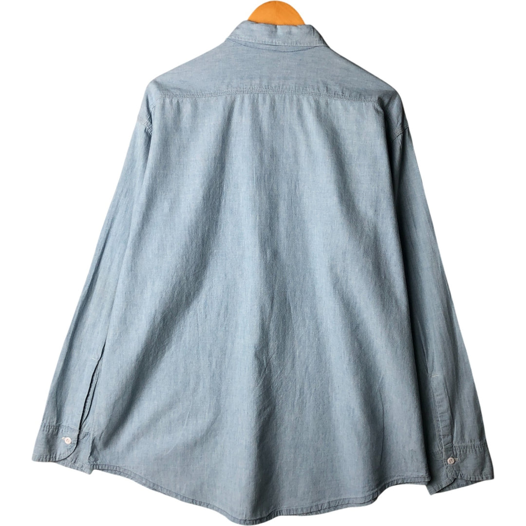 Vintage 1980'S Prentiss long-sleeved cotton shirt, made in the USA, men's size XL cotton Blue type light blue Vintage Second Hand