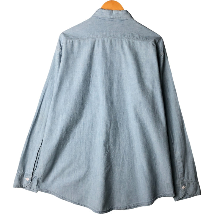 Vintage 1980'S Prentiss long-sleeved cotton shirt, made in the USA, men's size XL cotton Blue type light blue Vintage Second Hand
