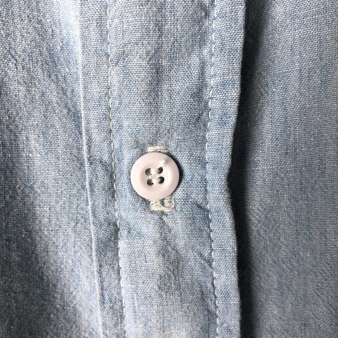 Vintage 1980'S Prentiss long-sleeved cotton shirt, made in the USA, men's size XL cotton Blue type light blue Vintage Second Hand