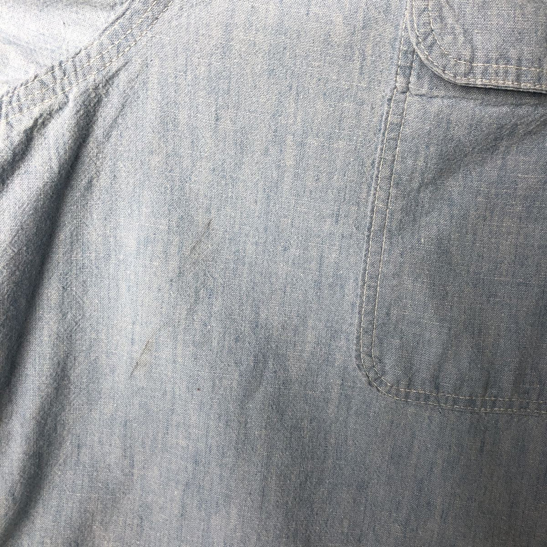 Vintage 1980'S Prentiss long-sleeved cotton shirt, made in the USA, men's size XL cotton Blue type light blue Vintage Second Hand