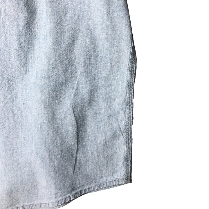 Vintage 1980'S Prentiss long-sleeved cotton shirt, made in the USA, men's size XL cotton Blue type light blue Vintage Second Hand