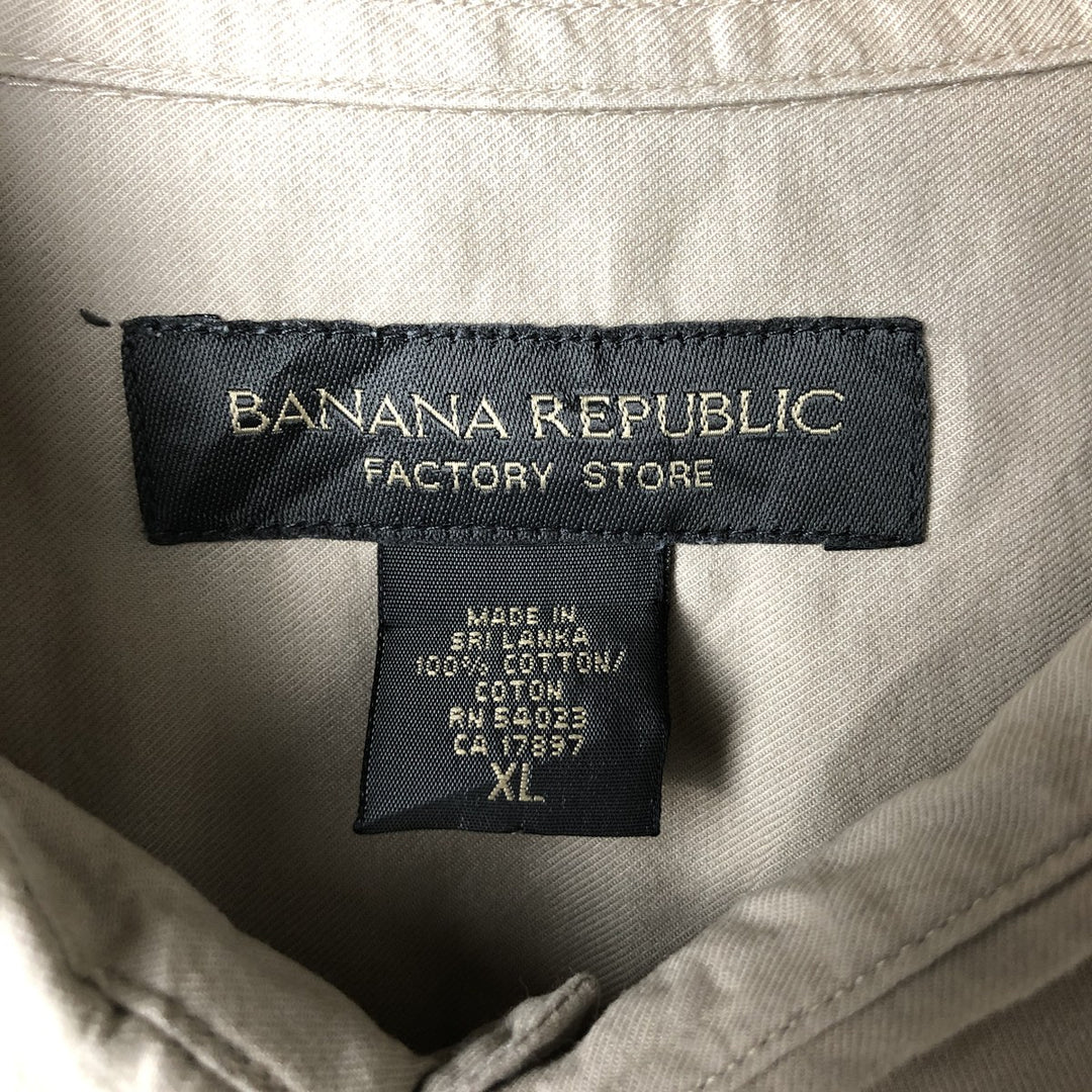 2000'S Banana Republic long-sleeved cotton shirt, men's size XL cotton Beige type Vintage Second Hand