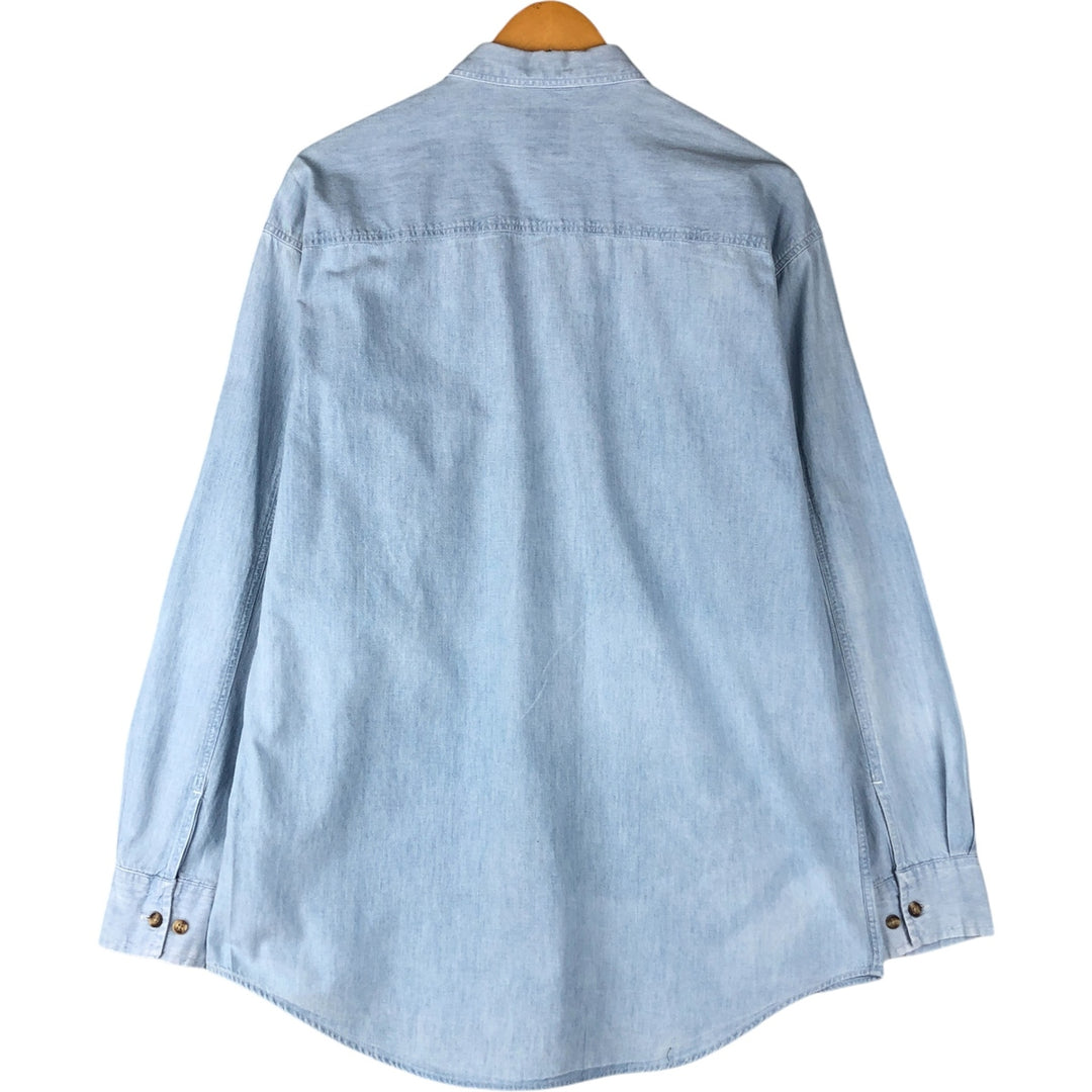 90'S GAP Vintage Long Sleeve Cotton Shirt, Men's Size Medium cotton Blue type light blue Vintage Second Hand
