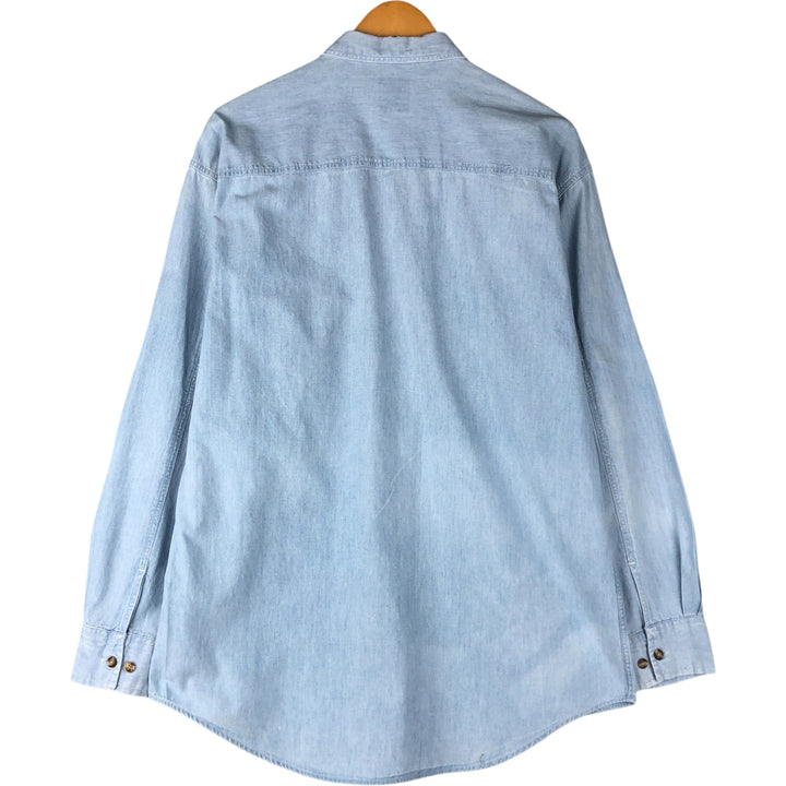 90'S GAP Vintage Long Sleeve Cotton Shirt, Men's Size Medium cotton Blue type light blue Vintage Second Hand