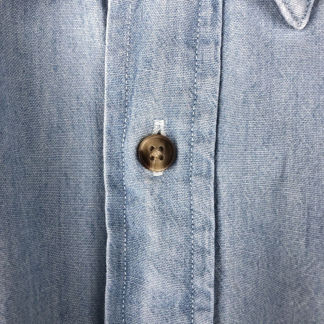 90'S GAP Vintage Long Sleeve Cotton Shirt, Men's Size Medium cotton Blue type light blue Vintage Second Hand