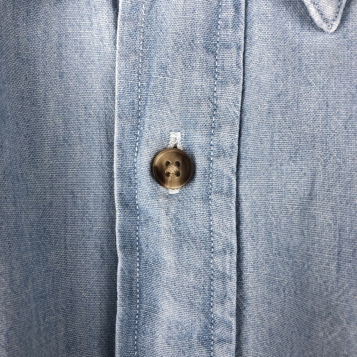 90'S GAP Vintage Long Sleeve Cotton Shirt, Men's Size Medium cotton Blue type light blue Vintage Second Hand