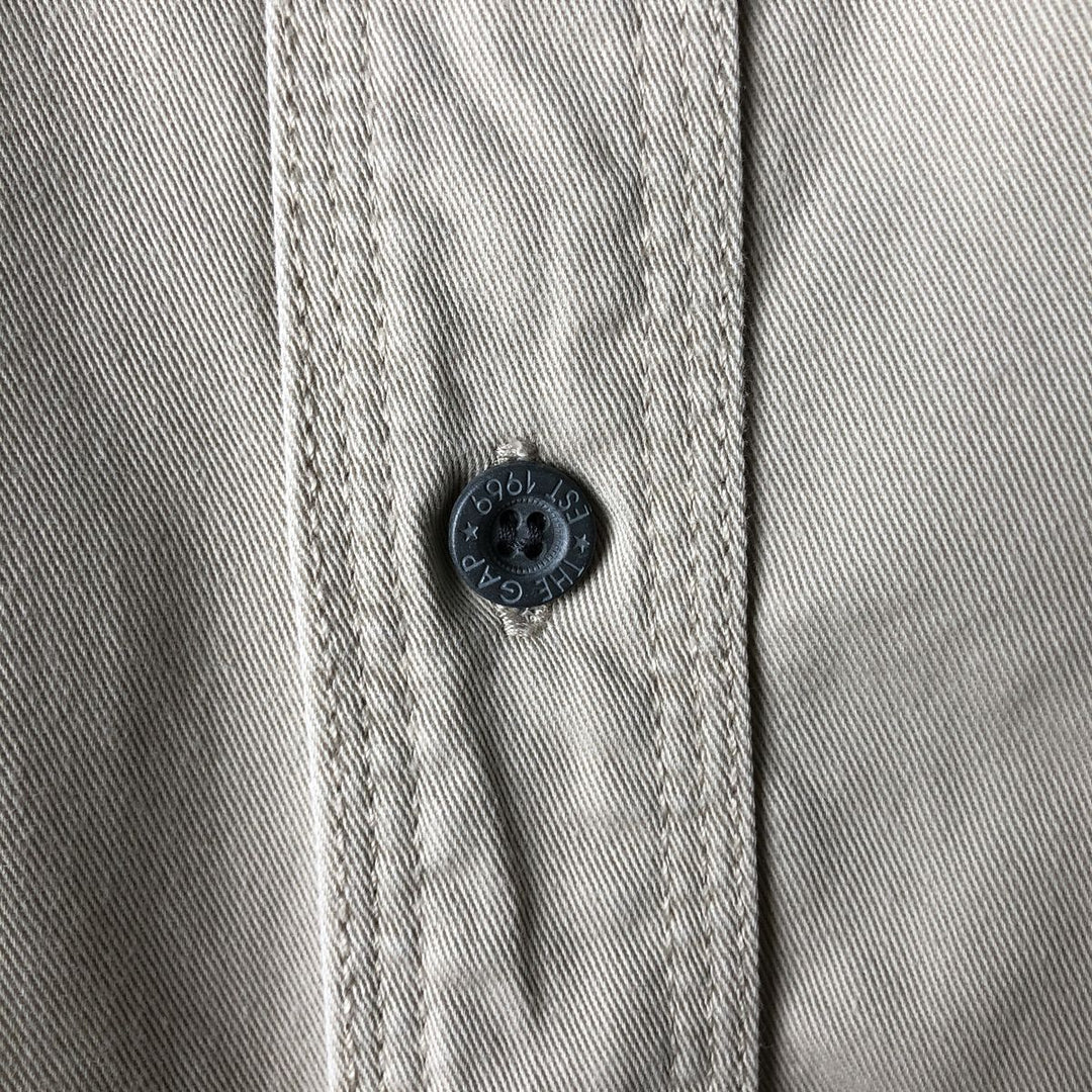 90'S GAP Vintage Long Sleeve Cotton Shirt, Men's XL cotton Beige type Vintage Second Hand