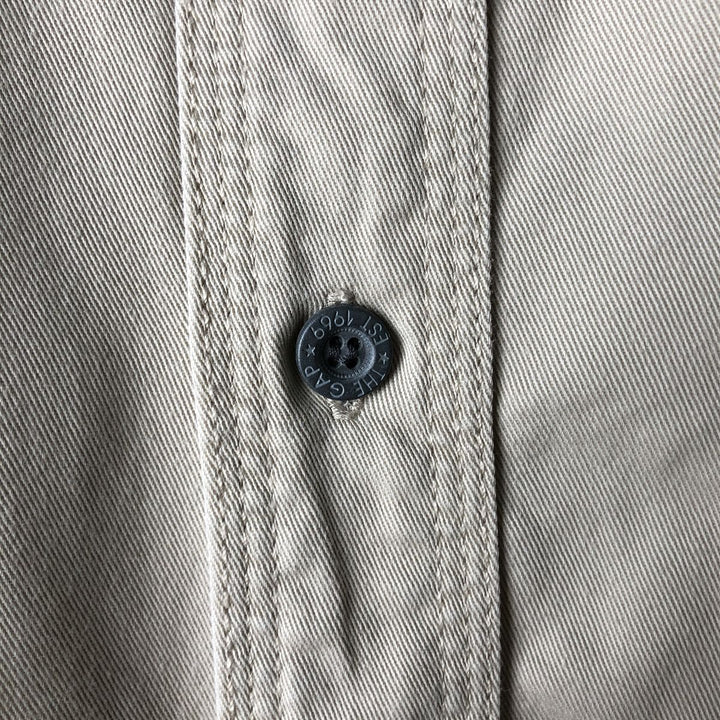 90'S GAP Vintage Long Sleeve Cotton Shirt, Men's XL cotton Beige type Vintage Second Hand