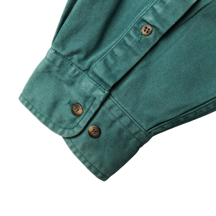 90'S GAP Vintage Long Sleeve Cotton Shirt, Men's XL cotton Green type dark green Vintage Second Hand