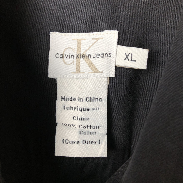 90s-00'S Vintage Calvin Klein Long Sleeve Cotton Shirt, Men's Size XL cotton black type Vintage Second Hand