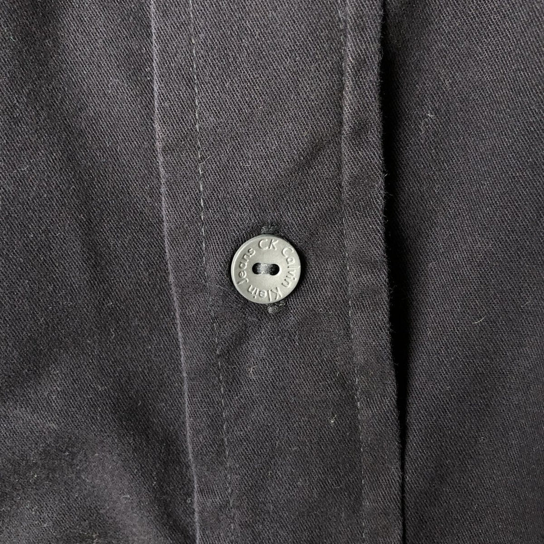 90s-00'S Vintage Calvin Klein Long Sleeve Cotton Shirt, Men's Size XL cotton black type Vintage Second Hand