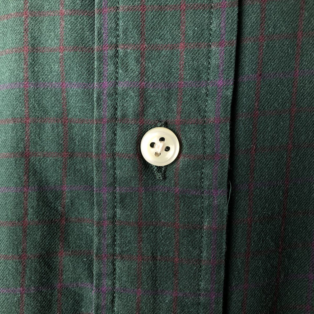 Ralph Lauren BLAKE long sleeve button down check shirt, men's size L cotton Khaki type Vintage Second Hand